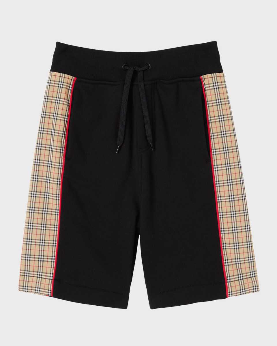 Boy's Jonah Checkered Sweat Shorts, Size 3-1